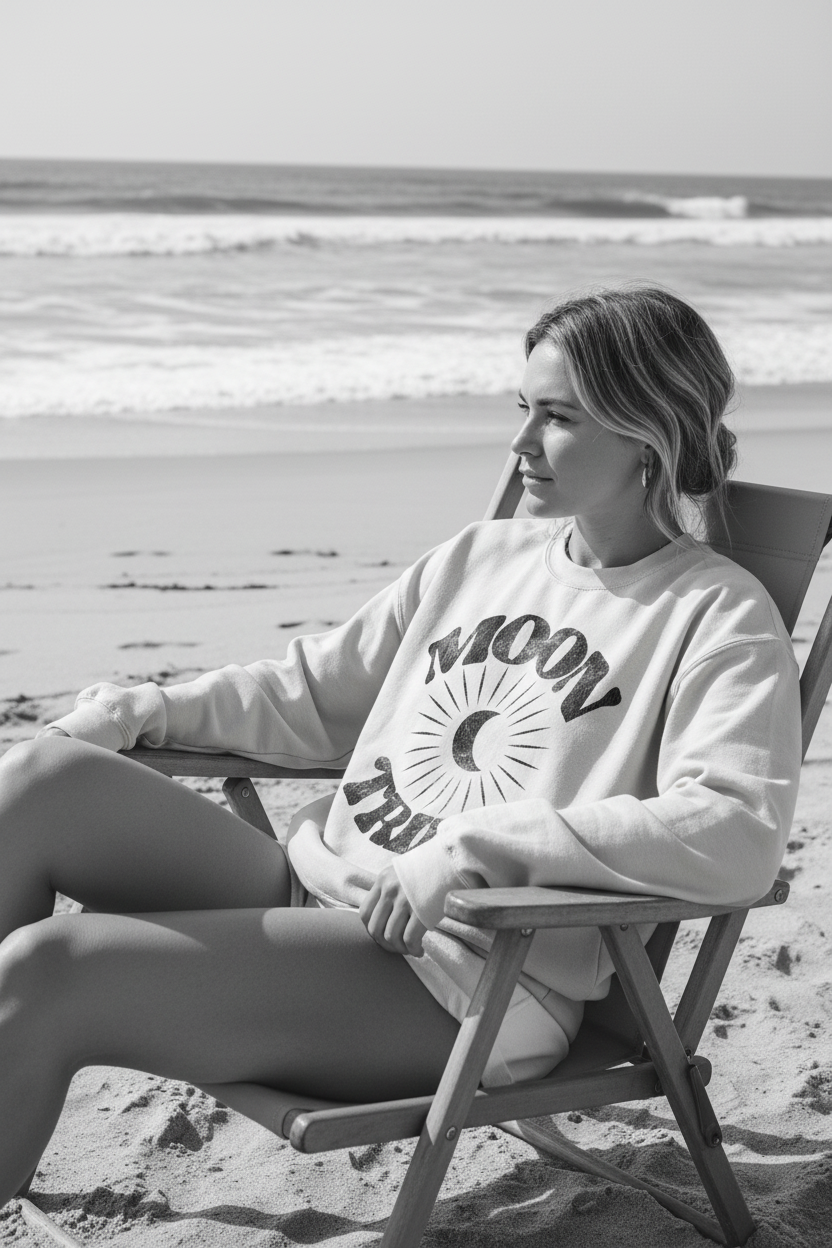 Lunar Essence Fleece Crew – Moon Tribe Graphic Sweatshirt